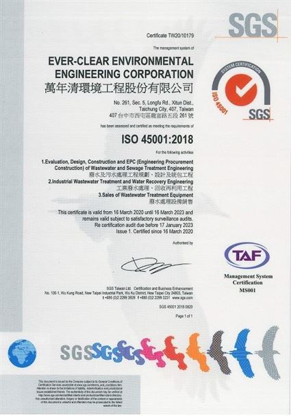 Passed ISO 45001:2018 verification